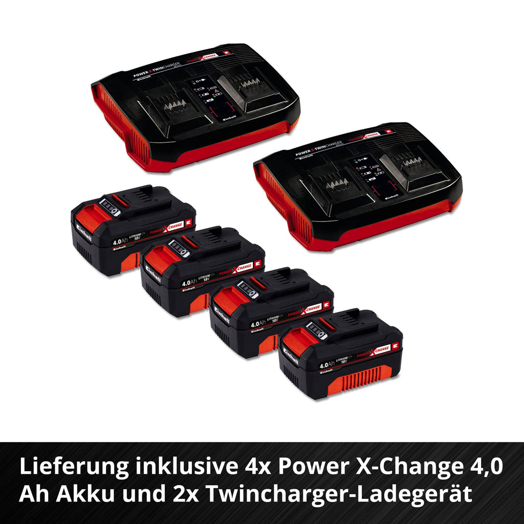 EINHELL Akkurasenmäher GP-CM 36/47 S HW Li (4x4,0Ah) 47 cm Schnittbreite, (Set), mit Radantrieb, 4 Akkus und Ladegerät