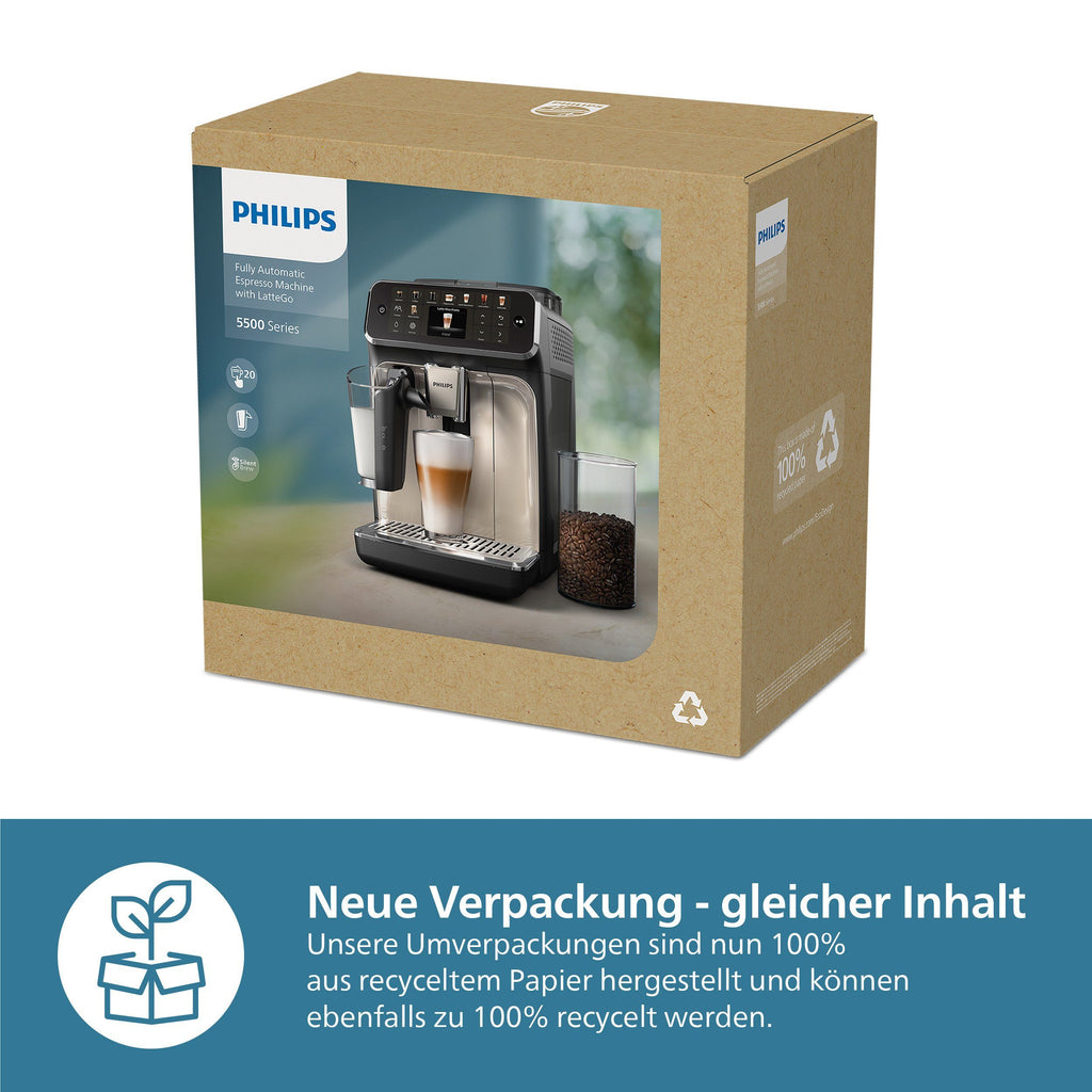 PHILIPS Kaffeevollautomat EP5544/50 5500 Series, 20 Kaffeespezialitäten