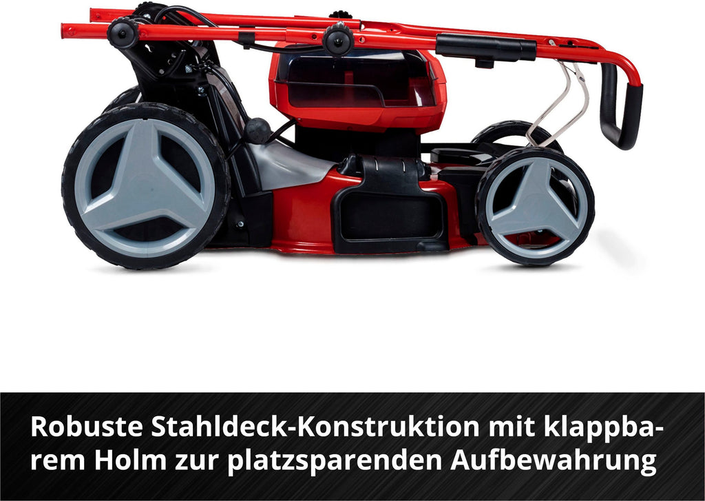 EINHELL Akkurasenmäher GP-CM 36/47 S HW Li (4x4,0Ah) 47 cm Schnittbreite, (Set), mit Radantrieb, 4 Akkus und Ladegerät