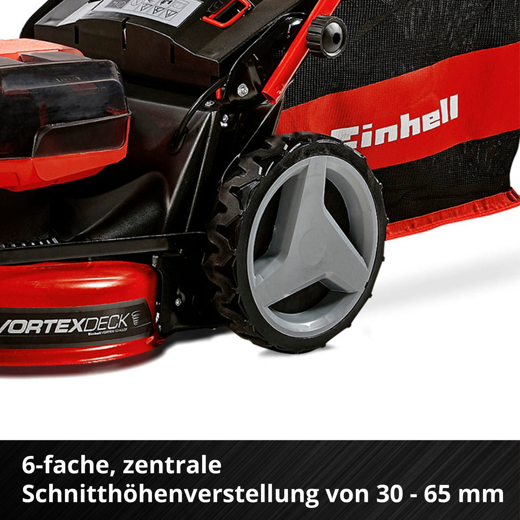 EINHELL Akkurasenmäher GP-CM 36/47 S HW Li (4x4,0Ah) 47 cm Schnittbreite, (Set), mit Radantrieb, 4 Akkus und Ladegerät