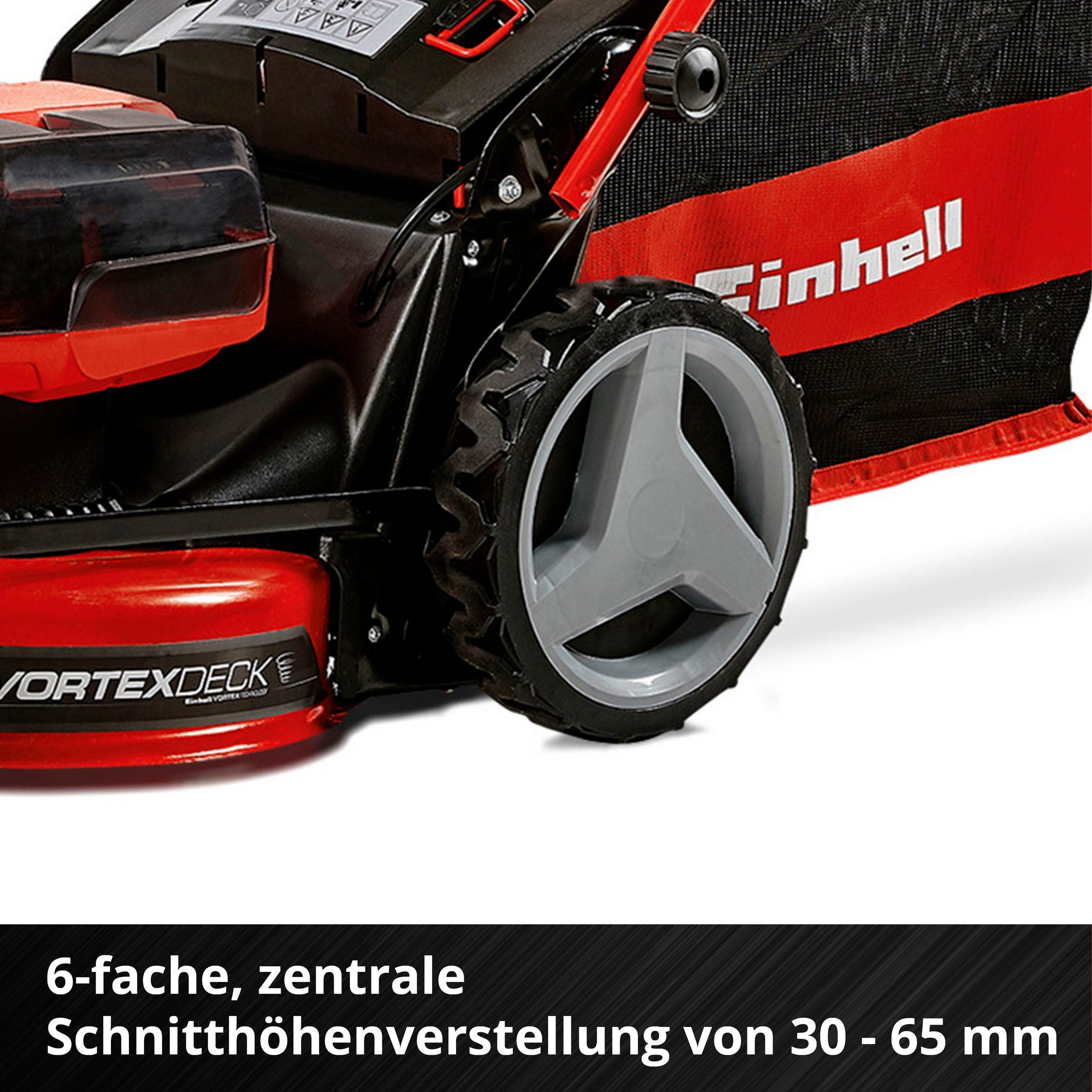 EINHELL Akkurasenmäher GP-CM 36/47 S HW Li (4x4,0Ah) 47 cm Schnittbreite, (Set), mit Radantrieb, 4 Akkus und Ladegerät